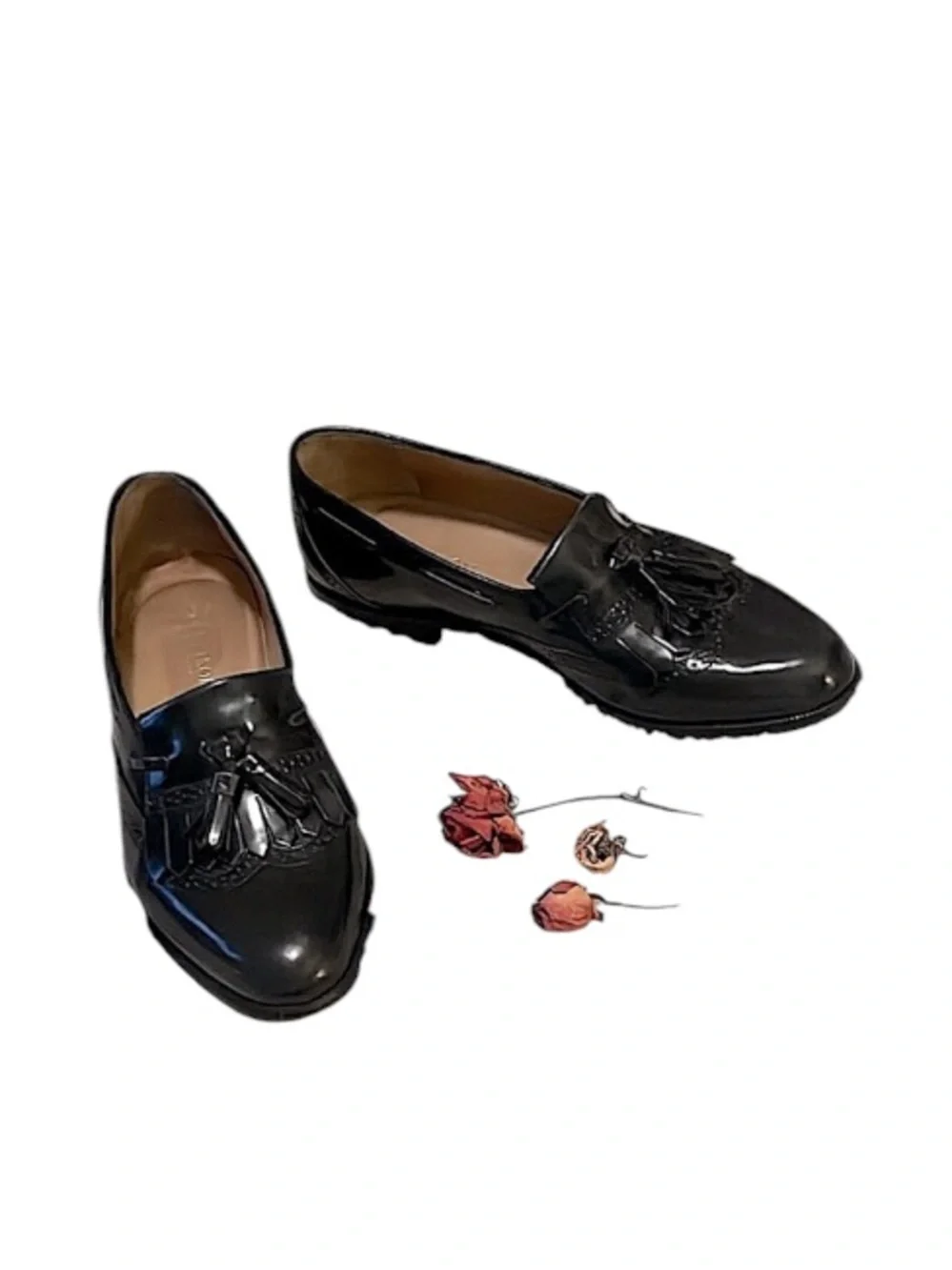 Nordstrom Italy Men’s Black Leather Slip On Wingtip Kiltie Tassel Oxford Loafers